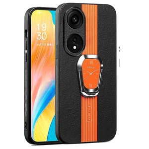 KADEM For Oppo Reno8 T 5G/A1 Pro 5G Case Leather+Acrylic+TPU Watch Pattern Kickstand Phone Cover