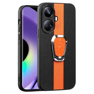 KADEM Phone Shell for Realme 10 Pro+ 5G Case Watch Pattern PU Leather+TPU+Acrylic Cover