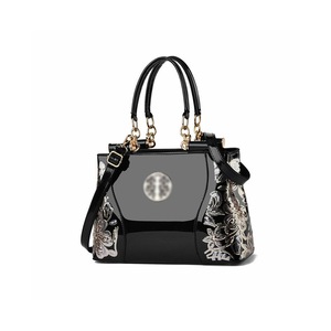 Patent Leather Sequins Handbags for Ladies Hobo Bag-Black