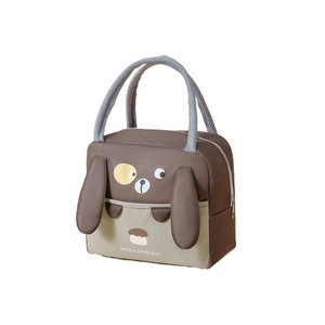 Portable Insulated Thermal Cooler Cartoon Lunchbox Tote Picnic Bento Storage Bag - Coffe