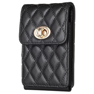 Self-adhesive Phone Back Card Holder Metal Buckle PU Leather Multiple Cards Vertical Storage Bag