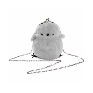 Women Cute Chick Plush Crossbody Bag Chic Small Cell Phone Wallet For Girls-LightGrey