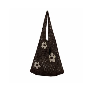 Womens Crochet Tote Bag Fairy Grunge Aesthetic HandBag-Coffee