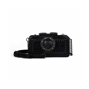 Womens Square Small Satchel Clutch Bag Card Holder Wallet Handbag-Black