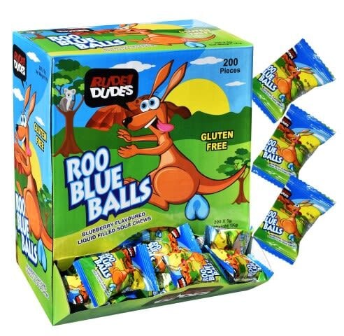 Buy Aust Int Trader Roo Blue Balls 5g x 200 - MyDeal Australia