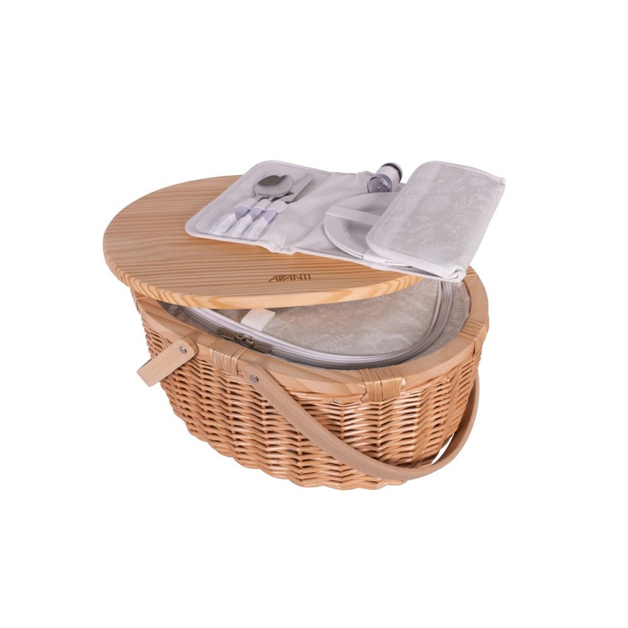 Avanti 2 Person Pinewood Top Insulated Picnic Basket