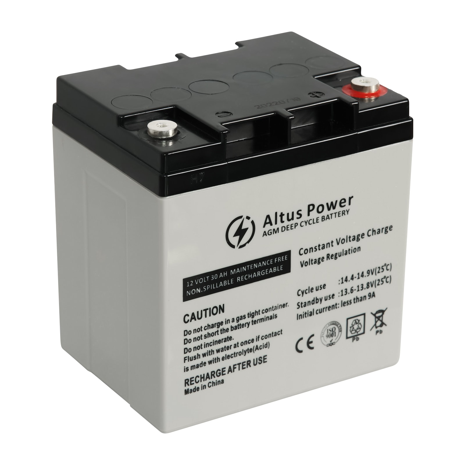 Altus 12V 30ah AGM Battery Deep Cycle SLA Lead Acid Unbranded Australia
