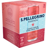 Sanpellegrino Sparkling Water Blood Orange & Black Raspberry Cans 330ml X 4 Pack