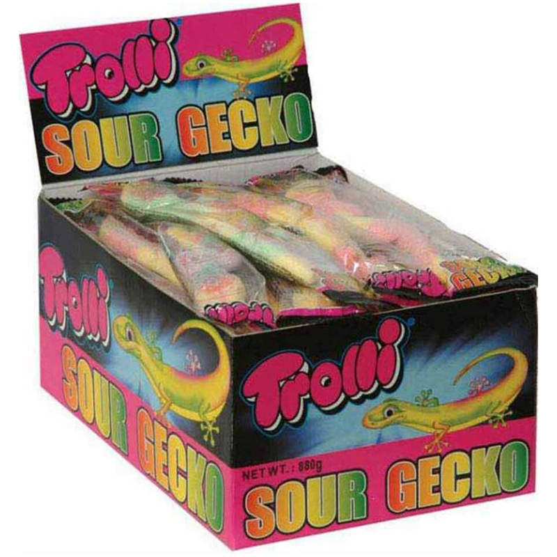 Buy Trolli Gummi Sour Gecko Candy Lollies Box for Kids 19g X 40 Geckos