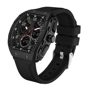 Digital Watch  Waterproof Silicone Sport Wristwatch with Multifunctional Features-Black