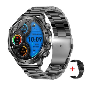 Mens Smartwatch  Bluetooth Calling, Outdoor Sports Watch, 700mAh Battery, Flashlight, Health & Fitness Monitor