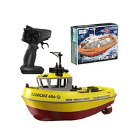 1/72 RC Tugboat - Powerful Dual Motor Wireless Shipboat, 2.4G Remote Control, Electric, USB Charging jks