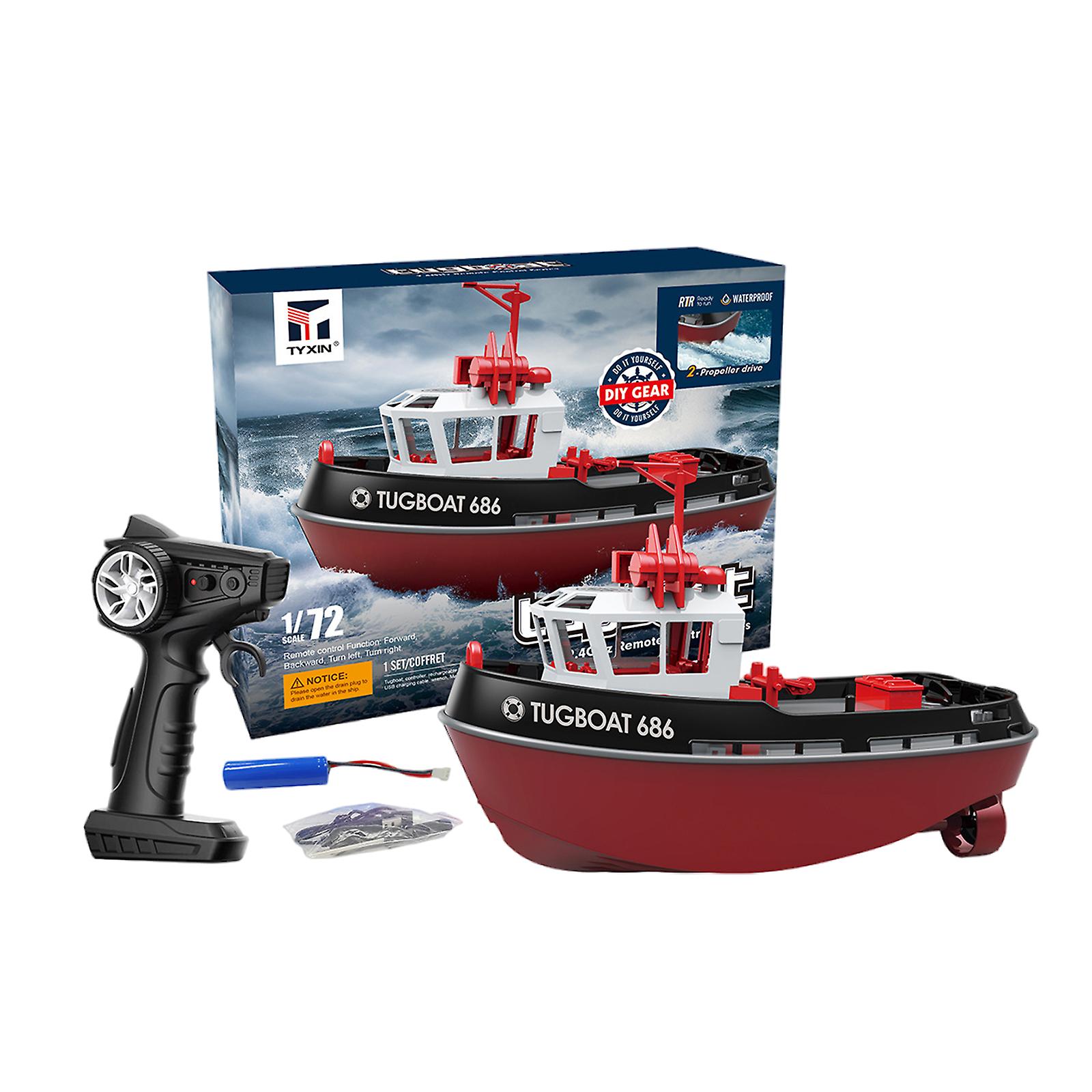 Buy 1 72 RC Tugboat Powerful Dual Motor Wireless Shipboat 2.4G Remote Control Electric USB Charging jks MyDeal