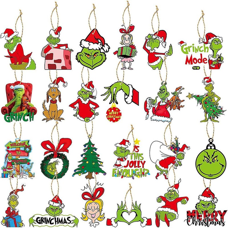 Buy 24pcs Grinch Christmas Tree Decorations Grinch Tree Ornaments ...