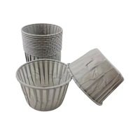 50Pcs Baking Cups Curly Edge Multi Use Waterproof Non-stick Cake Muffin Paper Cups Holiday Supplies Grey
