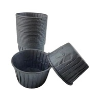 50Pcs Baking Cups Curly Edge Multi Use Waterproof Non-stick Cake Muffin Paper Cups Holiday Supplies Black