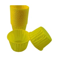 50Pcs Baking Cups Curly Edge Multi Use Waterproof Non-stick Cake Muffin Paper Cups Holiday Supplies Dark Yellow