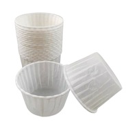 50Pcs Baking Cups Curly Edge Multi Use Waterproof Non-stick Cake Muffin Paper Cups Holiday Supplies White