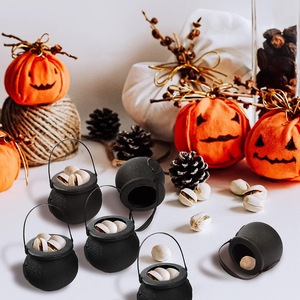 6Pcs Mini Halloween Candy Bucket, Halloween Candy Bucket, Witch's Cauldron Candy Bucket, Candy Jar with Handle Trick or Treat Bag, Candy Cauldron Cand