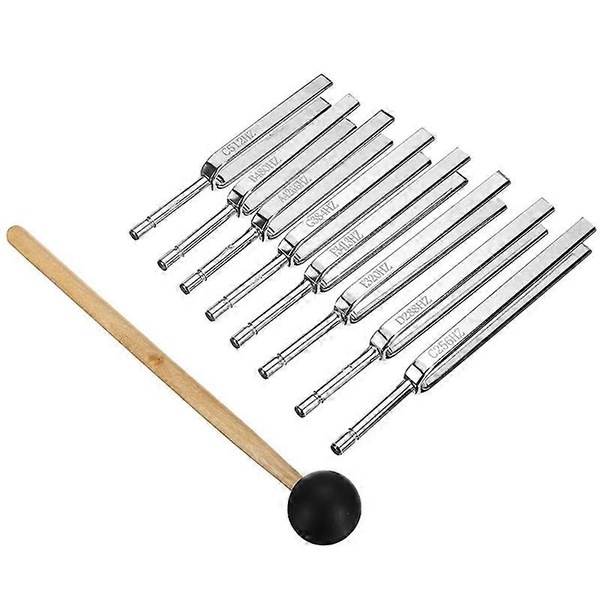 Buy 8 Pack 256-512HZ Steel Tuning Fork Set Mallet Vibration Therapy ...
