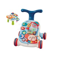 Baby walker toy baby multifunctional walking stroller anti-rollover newborn walking walker 2 in 1 basketball game - blue