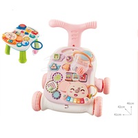 Baby walker toy baby multifunctional walking stroller anti-rollover newborn walking walker 2 in 1 basketball game - pink