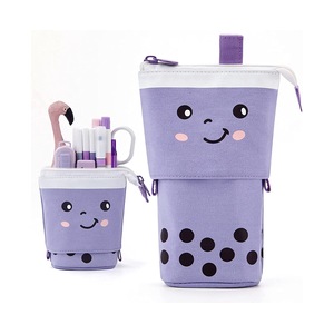 Cute Pencil Case Standing Pen Holder Telescopic Makeup Pouch Pop Up Cosmetics Bag Stationery Office Organizer Box for Girls Students Women Adults