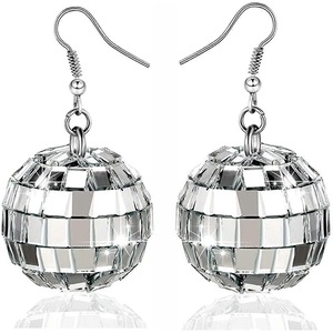 "Disco Ball Earrings 24mm 70's Disco Punk Earrings For Women Girls Jewelry"