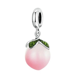 Fashion Peach Pendant Hanging Charm for Bracelet Necklace Jewelry Making Craft