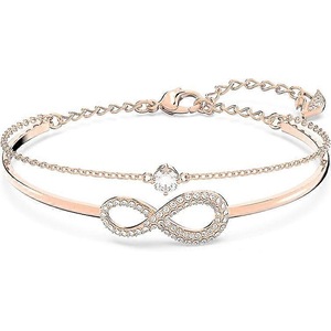 Infinity Twist Jewelry Collection, Bracelets & Necklaces, Rhodium & Rose Gold Tone Finish, Clear Crystals