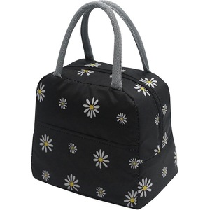 Lunch box bag, black chrysanthemum