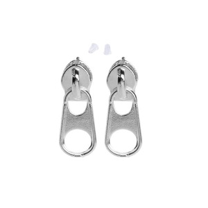 Punk Zipper Stud Earrings Zip Ear Piercing Jewelry for Boyfriend Girlfriend