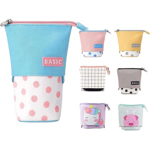 Stand up Pencil Holder Telescopic Pencil Case Transformer Pen Box Cartoon Cute Stationery Pouch Bag