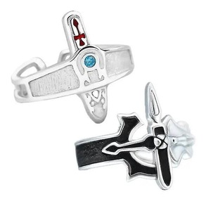 Sword Art Online Retro Kirito Asuna Cross Open Ring For Lovers Women Men Adjustable Metal Finger Rings Party Jewelry Anillo