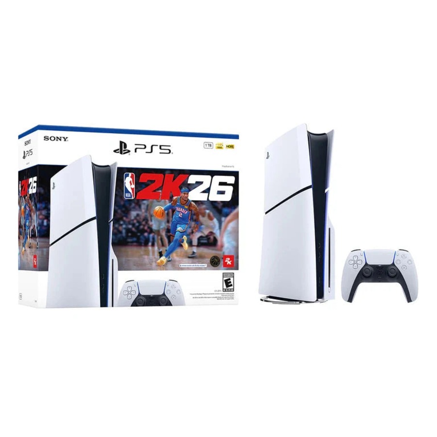 PS5 PlayStation 5 Slim Console NBA 2K26 Bundle Latest Edition, Fast Gameplay & Stunning Graphics