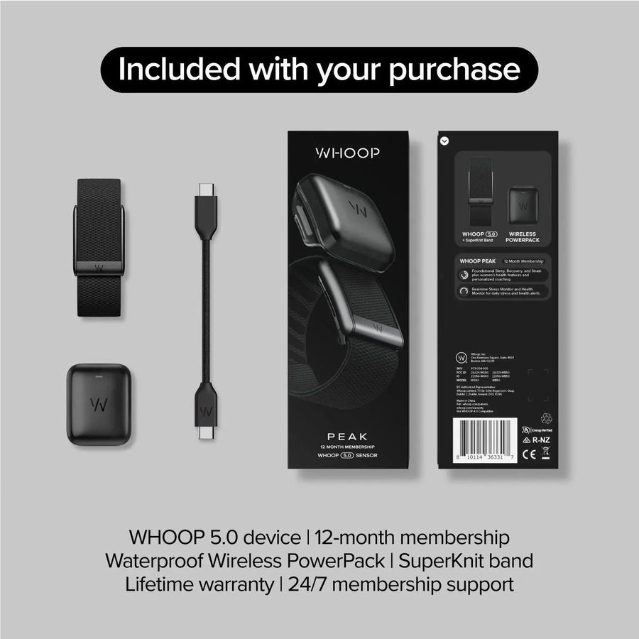 WHOOP Peak 5.0 Health & Fitness Tracker – Black
