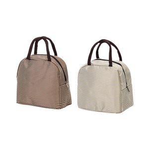 2pcs Portable Insulated Thermal Cooler Lunch Box Carry Tote Picnic Case Storage Bag - Coffee and Beige