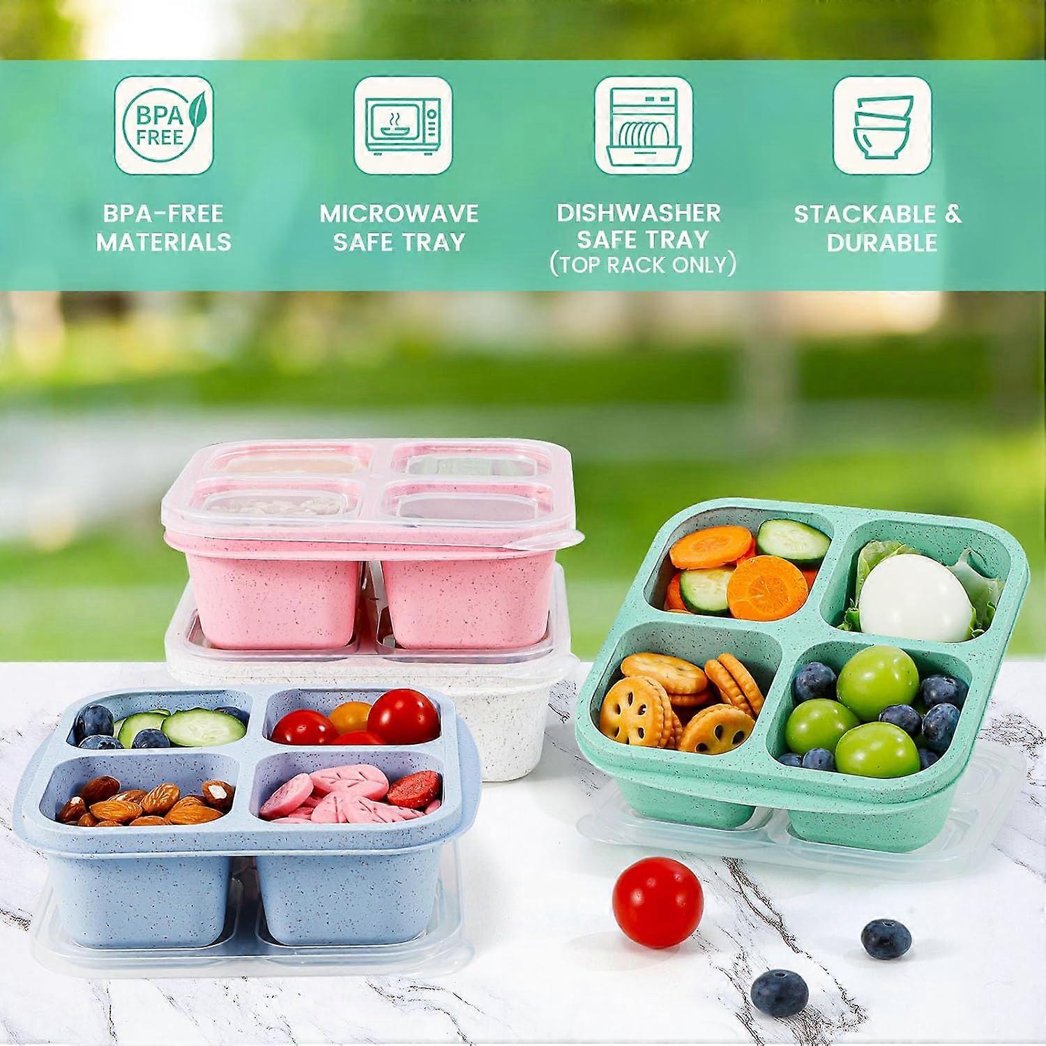Small Container Bento Buy 4 Pack Bento Snack Boxes Lunchable Containers for Kids & Adults ...