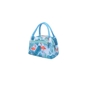 Insulated Lunch Box Pattern Food Storage Bag Handheld Lunch Container-Flamingo Style
