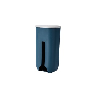 Storage Box Punch-free Wall Mount PP Garbage Bag Storage Case for Kitchen-Blue