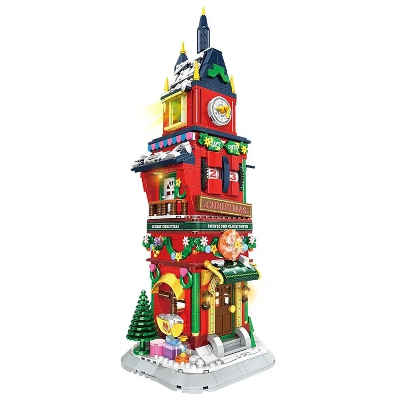Countdown Tower Buy 2023 City Creativity Winter Village Countdown Tower Model Building ...
