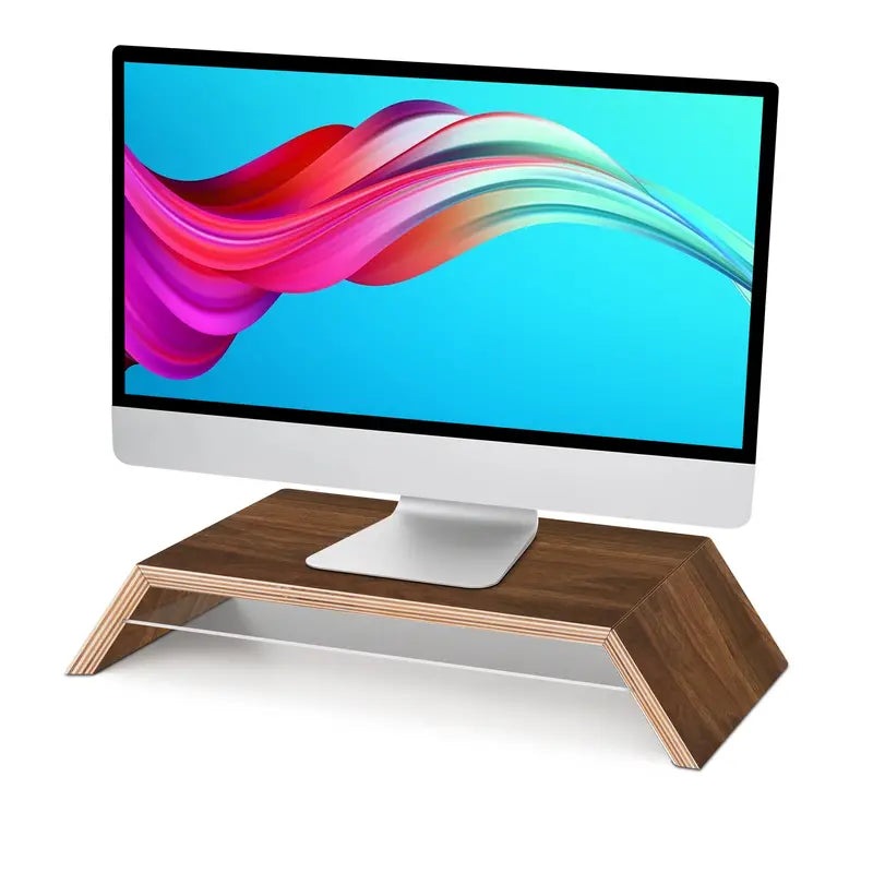 Buy Premium Black Walnut Monitor Stand Riser with Underneath Storage ...