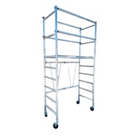 4.2m Reach Mobile Aluminium Scaffold (Base Unit + Guardrail Pack + Adjustable wheels)