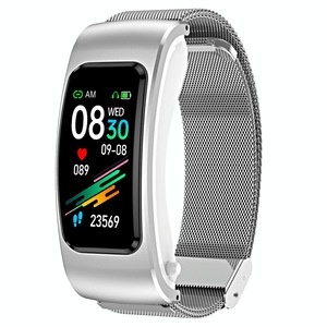 1.08 Inch Steel Band Earphone Detachable Life Waterproof Smart Watch Support Bluetooth Call