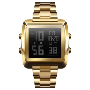 Vintage Gold Steel Square Watch - Waterproof & Luminous