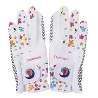 2pcs/pair Pu Leather Soft Anti-skid Breathable Golf Gloves for Women