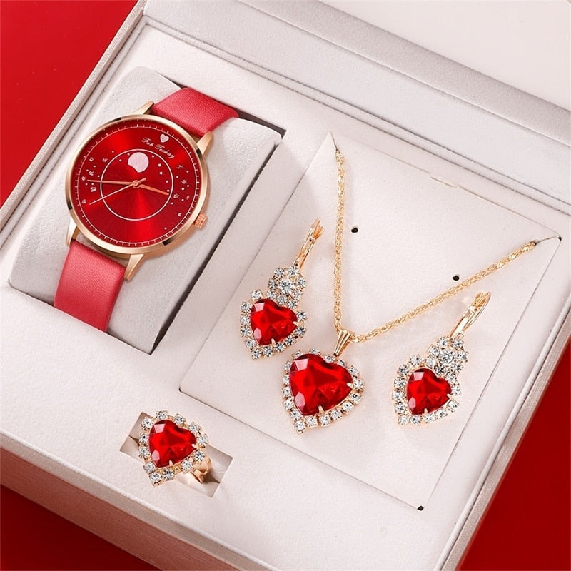 Buy 5pcs Set Women Fashion Quartz Watch Female Clock Luxury Brand