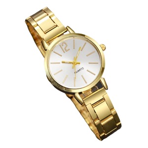 6 Piece Gold Steel Band Quartz Watch Set - Without Box