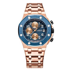 Waterproof Luminous Men Watch with Steel Strap - 6100d
