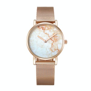 Stylish Women Quartz Watch with Gold Alloy Case and Stainless Steel Band - Round Dial